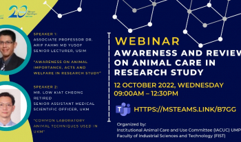 WEBINAR: AWARENESS AND REVIEWS ON ANIMAL CARE IN RESEARCH STUDY